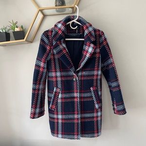 English Factory Blue Plaid Coat XS